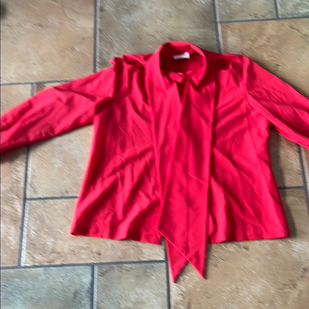 VINTAGE LEE MAR RED BLOUSE